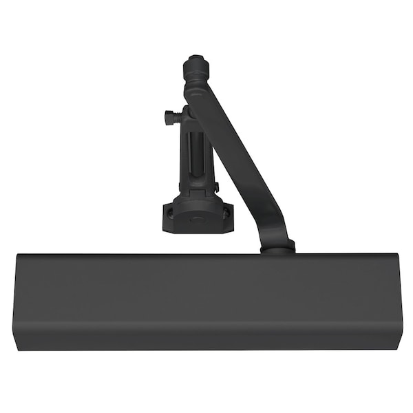 Grade 1 Tri Mount Friction Hold Open Door Closer, Black Painted Finish, Non-Handed